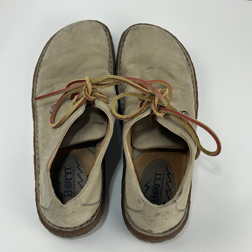 Born Men's Leather Chukka Boots Beige Tan Lace Up Casual Shoes Size 9 D5